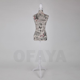 20232 - Mannequin body female dress form Paris fabric