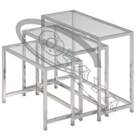 Clothes display stand with glass shelves