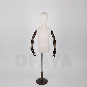 20222 - Adjustable Child mannequin body torso with wooden arms