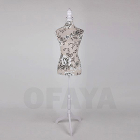 20230 - Mannequin body female dress form rosebuds floral fabric