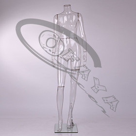 Transparent female full body clear plastic mannequin