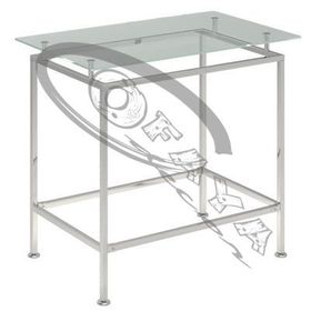 Clothes display stand with glass shelf