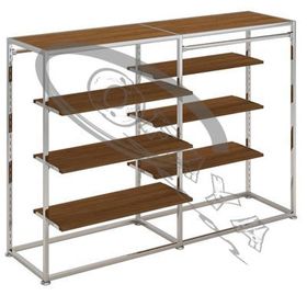 Clothes rails with shelves