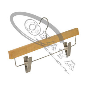Дървена закачалка за блузи и панталони с щипки 