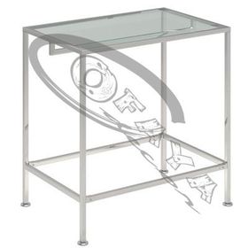 Clothes display stand with glass shelf