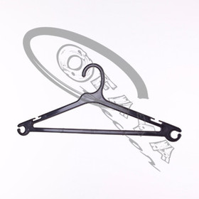 Plastic Hanger with Trouser Bar 400mm wide in black 