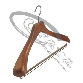 Wide Shoulder Wooden Hanger with Trouser Bar