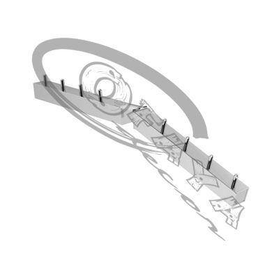 Sloping arm for slotted uprights 9 pins 