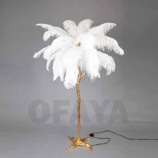 51215 - Floor lamp - ostrich feathers