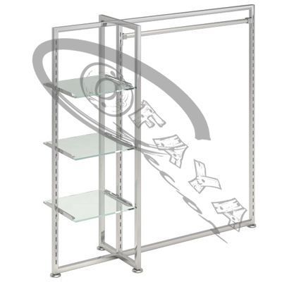 Clothes rails with shelves