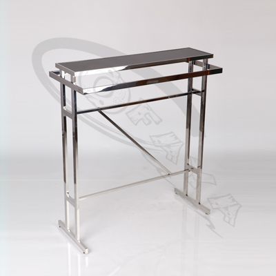 Mirror stainless steel double stand clothes rail