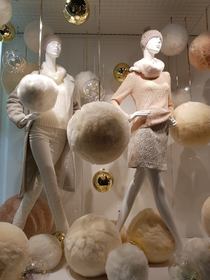 Showcase decoration with mannequins