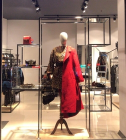 Showcase decoration with mannequin