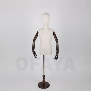 20222 - Adjustable Child mannequin body torso with wooden arms