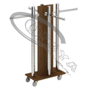10740 - Display stand with round column and wood base