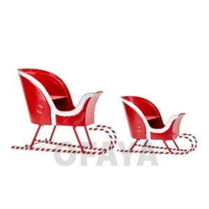 Метална коледна украса шейна на Дядо Коледа