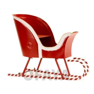 Метална коледна украса шейна на Дядо Коледа