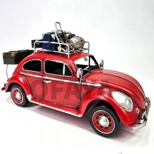 Метален ретро автомобил винтидж червен VW Beetle